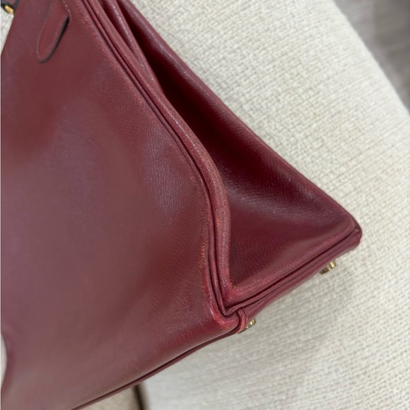 Authentic HERMES KELLY 32 Burgundy Leather courchevel Rouge Ash - Picture 10 of 16